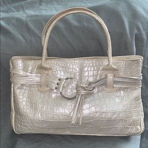 Beautiful pearl white bag.